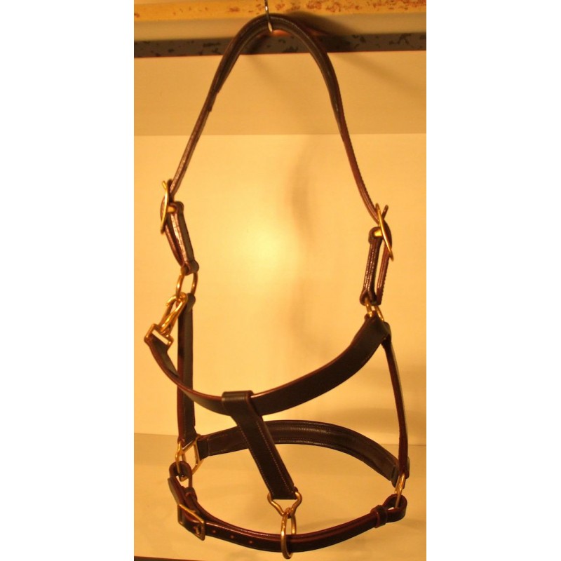 Licol De Spectacle Harris En Cuir - Argent Sterling Et Bronze - Tête De Cheval Complète